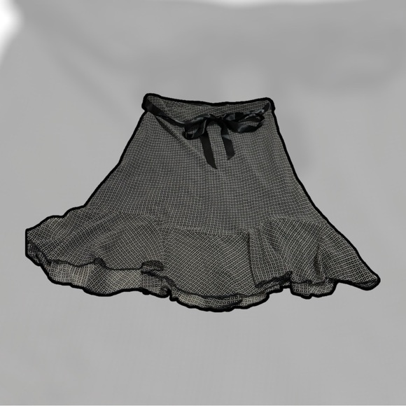 Geri C New York W Size M A Line Flounce Black/White Elastic-Waistband Midi Skirt - Picture 6 of 10